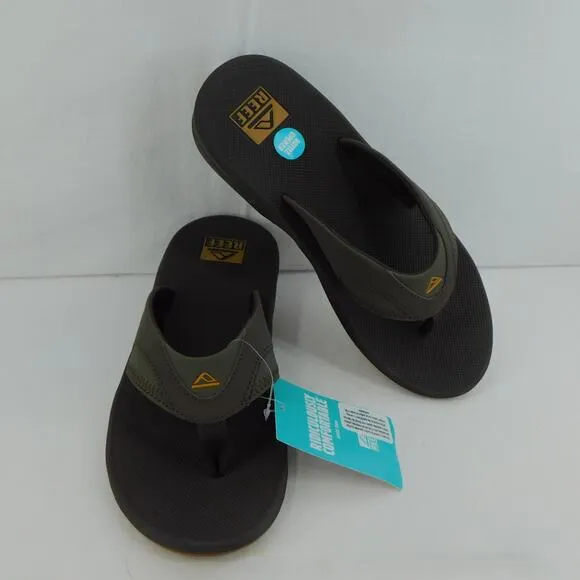 REEF Men's Flip Flops Fanning Brown Gum Bottle Sandal Opener Size 9 New