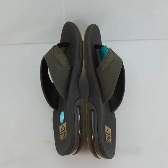REEF Men's Flip Flops Fanning Brown Gum Bottle Sandal Opener Size 9 New