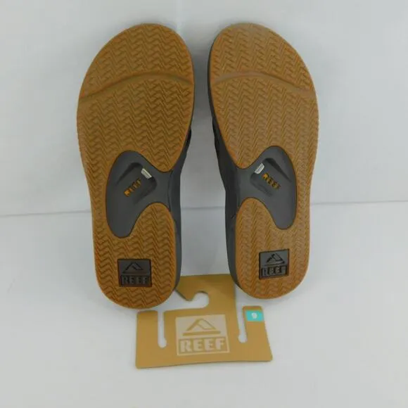 REEF Men's Flip Flops Fanning Brown Gum Bottle Sandal Opener Size 9 New