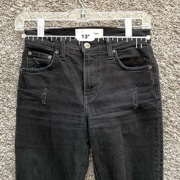Reformation Camille High Cigarette Jeans | Nile Black | Size 23