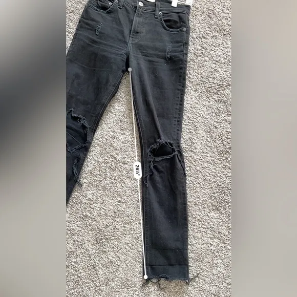 Reformation Camille High Cigarette Jeans | Nile Black | Size 23