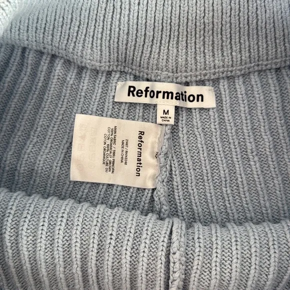 Reformation Cort Ribbed Organic Cotton Pullover &amp; Shorts