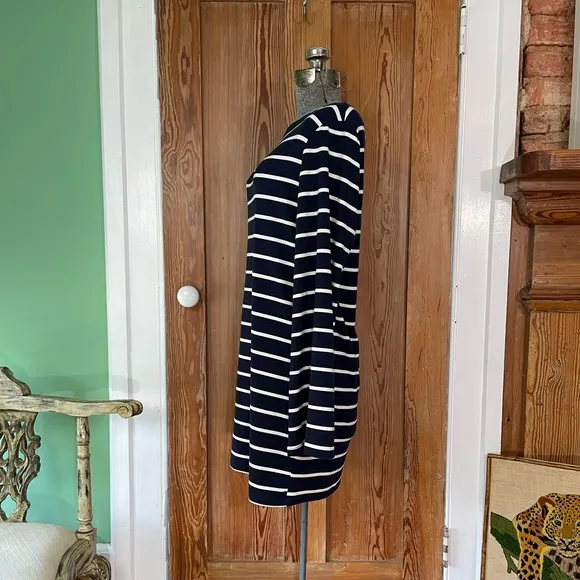 Reformation Junia Knit Dress in Navy and White Stripe - Size Small