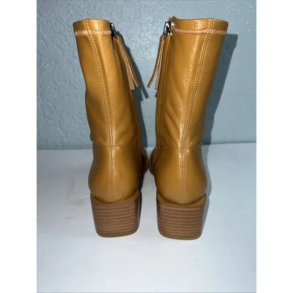 Reformation Women's Louie Nutmeg Stretch Sock Zip Closure Boots Size 7.5