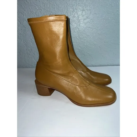 Reformation Women's Louie Nutmeg Stretch Sock Zip Closure Boots Size 7.5