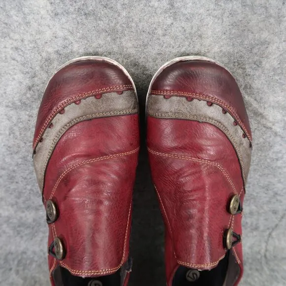 Remonte Shoes Womens 38 Casual Fashion Slip On Leather Walking Comfort Red Grey