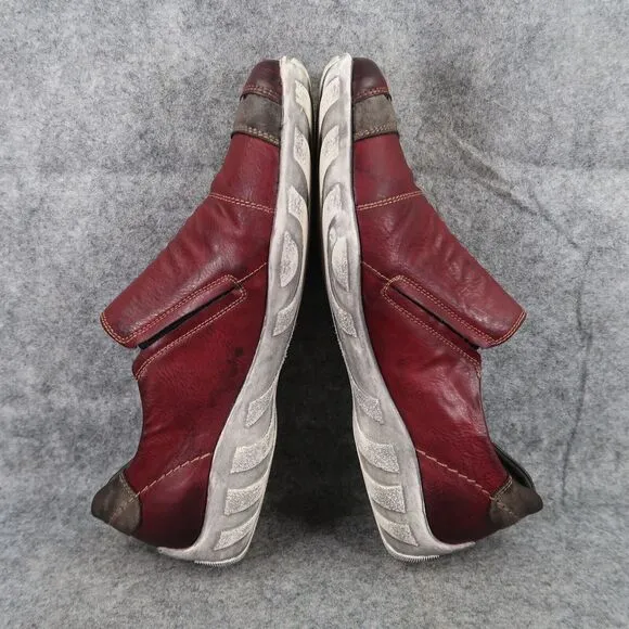 Remonte Shoes Womens 38 Casual Fashion Slip On Leather Walking Comfort Red Grey