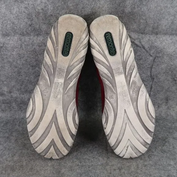Remonte Shoes Womens 38 Casual Fashion Slip On Leather Walking Comfort Red Grey