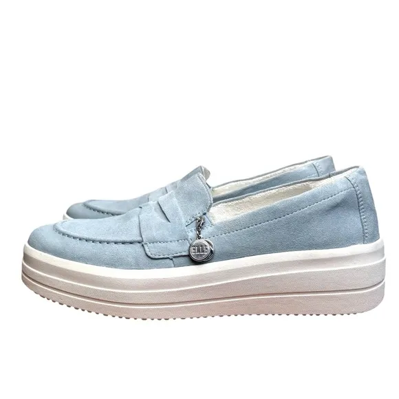 Remote Soft Women's D1C05 Julika Light Blue Platform Loafers Shoes Size 40 8.5-9