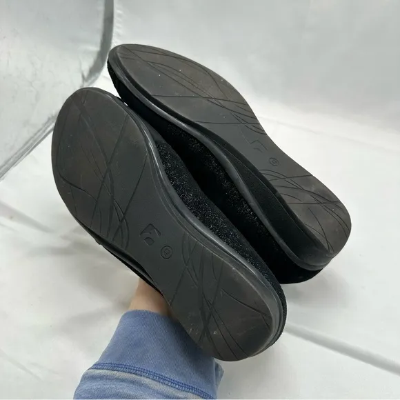 Revere Naples Black Midnight comfort slip on walking shoes size 12 Wide