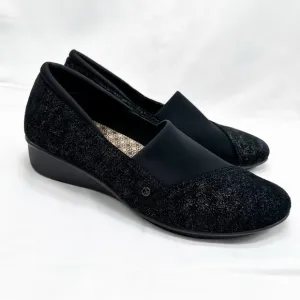 Revere Naples Black Midnight comfort slip on walking shoes size 12 Wide