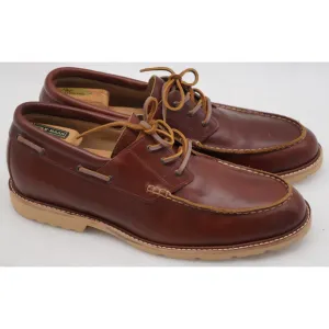 RHODES Tahoe Boat Shoes - Vibram Gumlite Sole Leather Moc Toe Boat Shoes - 13