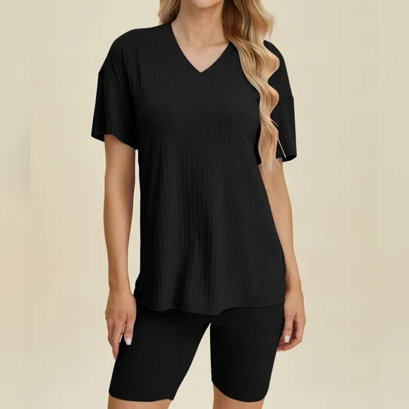 Ribbed Harmony Set - Black