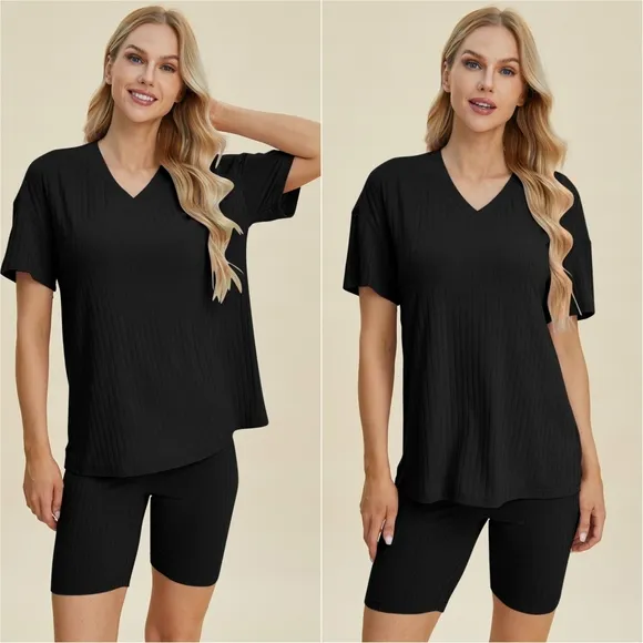 Ribbed Harmony Set - Black