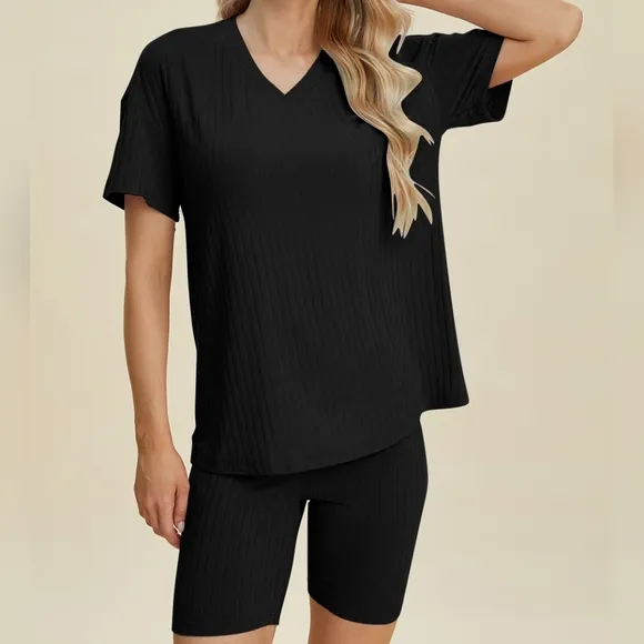 Ribbed Harmony Set - Black