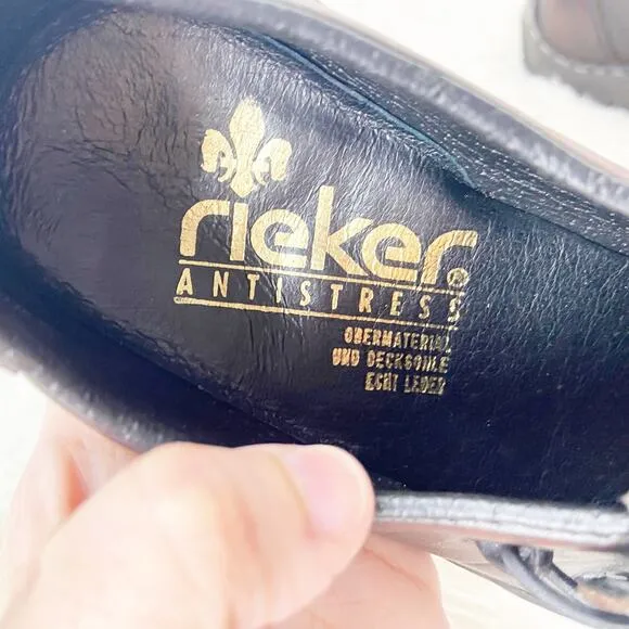 Rieker 39 EU 8 US Womens Brown Leather Celia Antistress Slip-on Comfort Shoes