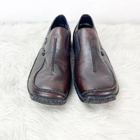 Rieker 39 EU 8 US Womens Brown Leather Celia Antistress Slip-on Comfort Shoes