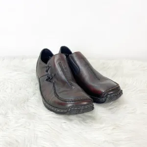 Rieker 39 EU 8 US Womens Brown Leather Celia Antistress Slip-on Comfort Shoes