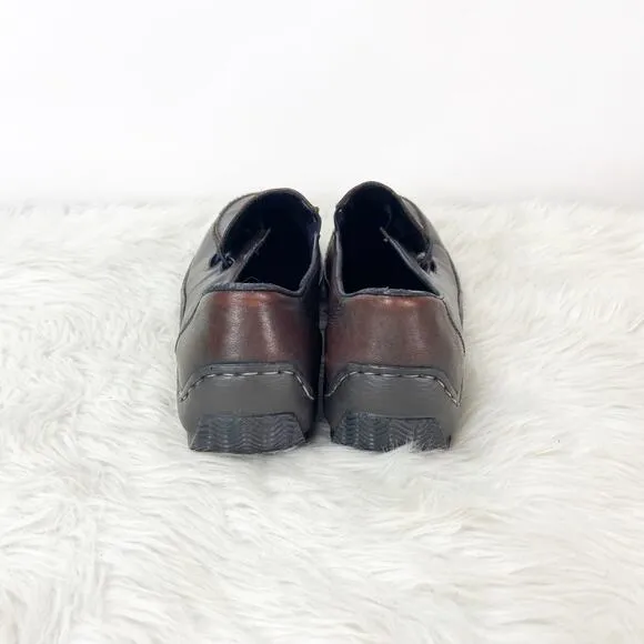 Rieker 39 EU 8 US Womens Brown Leather Celia Antistress Slip-on Comfort Shoes