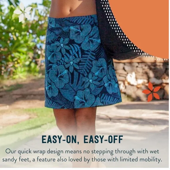 Ripskirt Hawaii Wrap Skirt in Maui Moonlight Mini Length Size Small