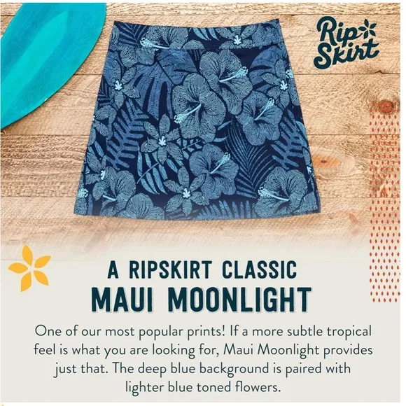 Ripskirt Hawaii Wrap Skirt in Maui Moonlight Mini Length Size Small