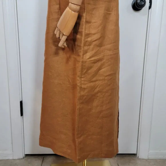 Rita Row Otavia Camel 100% Linen Dress Size Medium