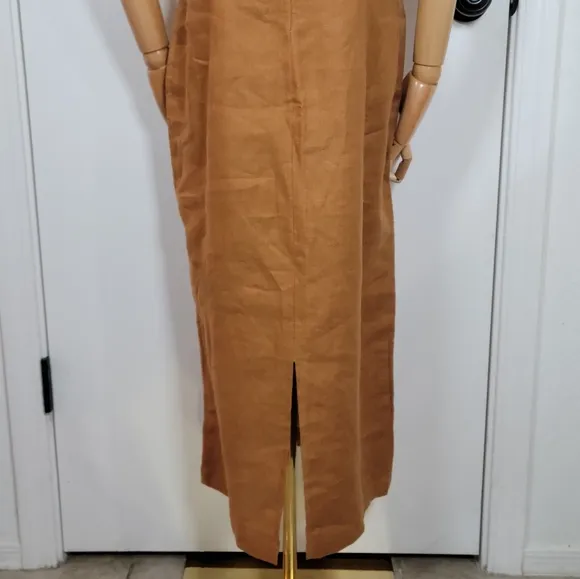 Rita Row Otavia Camel 100% Linen Dress Size Medium