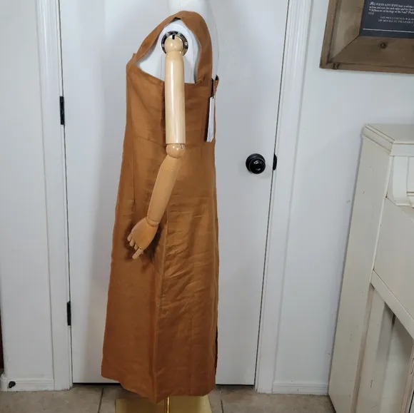 Rita Row Otavia Camel 100% Linen Dress Size Medium