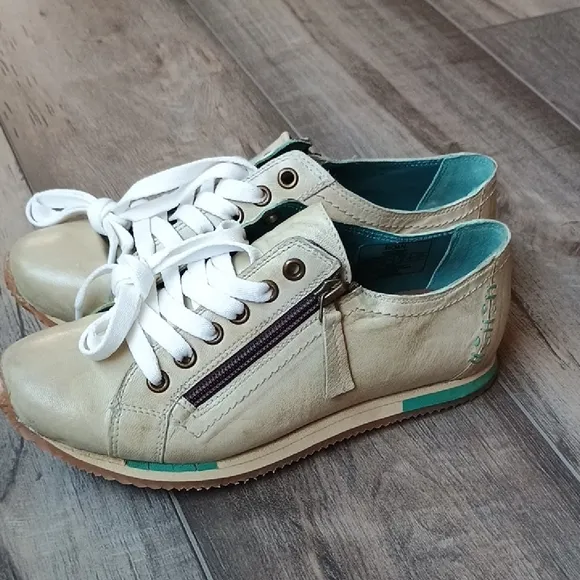 Roan By Bed Stu Women's Cream Tan Leather Sneakers