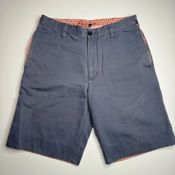 Robert Graham Flat Front Chino Shorts Pink Flip Cuff Preppy Classic Pride