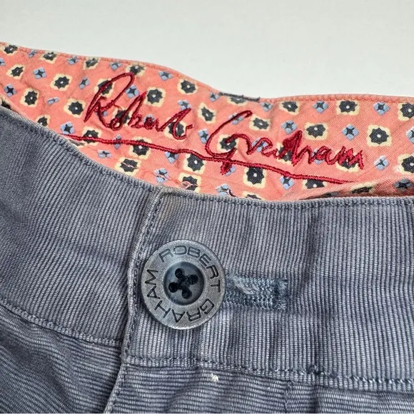 Robert Graham Flat Front Chino Shorts Pink Flip Cuff Preppy Classic Pride
