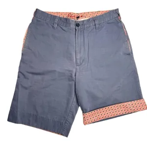 Robert Graham Flat Front Chino Shorts Pink Flip Cuff Preppy Classic Pride
