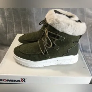Romika Helsinki 01 Olive Faux Fur Boot Sneaker EU 36 US 5 to 5.5