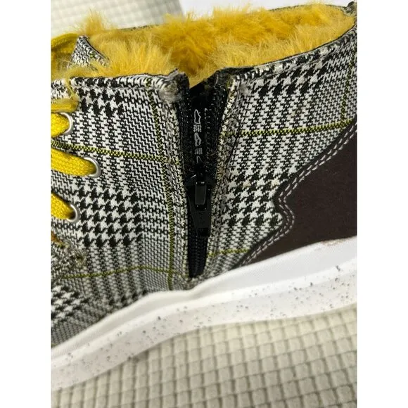 Romika Helsinki 02 Black Yellow Faux Fur Boot Sneakers Shoes EU 37, US 6-6.5, NW