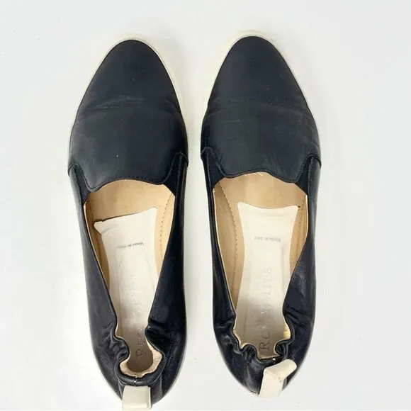 Ron White Nell Black Leather Slip On Shoes Size 39.5