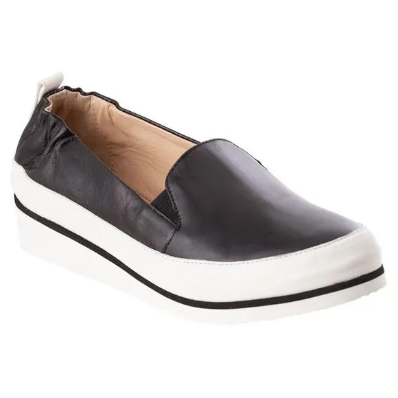 Ron White Nell Black Leather Slip On Shoes Size 39.5