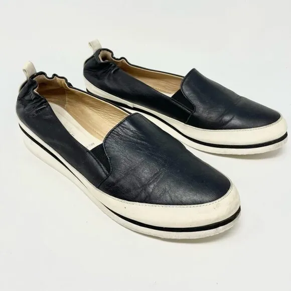Ron White Nell Black Leather Slip On Shoes Size 39.5