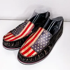 Roper American Flag Americana Distressed‎ Slip On Leather Sneakers Size 7.5
