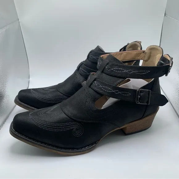 Roper Women's Fashion Boots Willa Ankle size 10.5 booties black 974