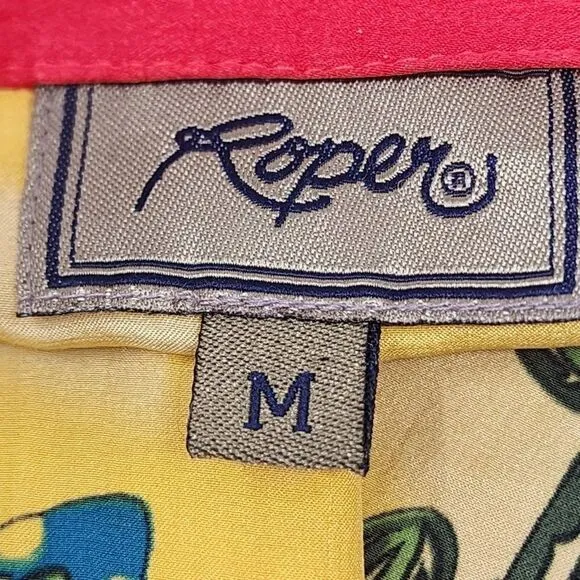 Ropers Southwestern 100% Silk Western Cowboy Shirt, Men's Medium