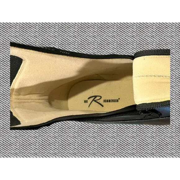 Ros Hommerson Rio Ankle Boots Black Calf Leather Double Front Zipper Sz 10M New