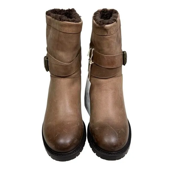 Ross‎ &amp; Snow Womens Boots Cristiana Leather Lamb Snow Waterproof Fur Lining Sz 7