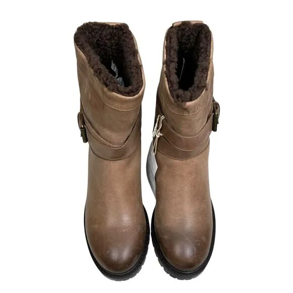 Ross‎ &amp; Snow Womens Boots Cristiana Leather Lamb Snow Waterproof Fur Lining Sz 7
