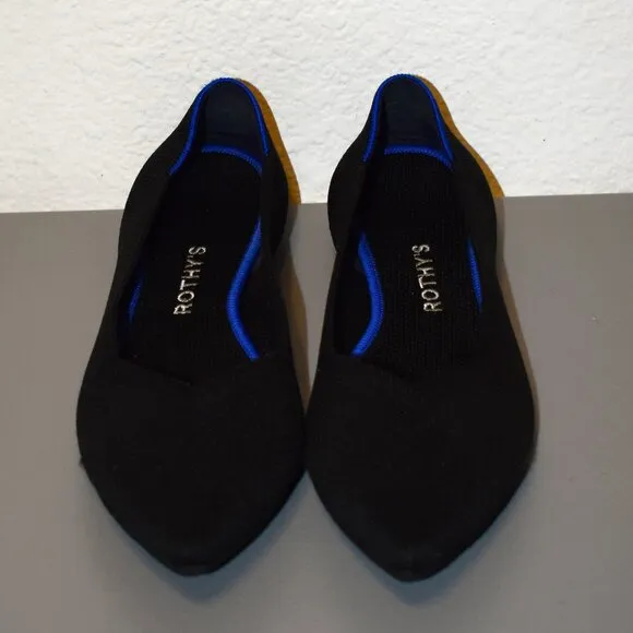Rothy's Black The Point II Ballet Flat Shoes Sz 11