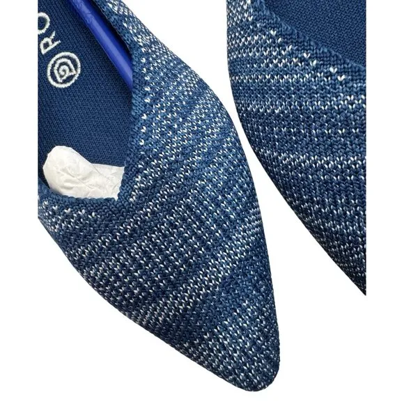 Rothy's Point Indigo heather slip on Flat Ballet shoes sz 7.5