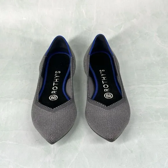 Rothy’s Shoes Women’s Size 7 The Point Grey Birdseye Ballet Slip On Flats