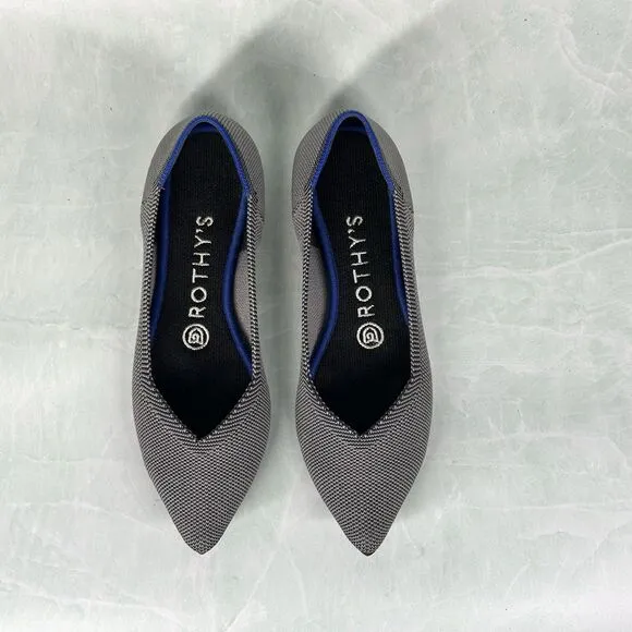 Rothy’s Shoes Women’s Size 7 The Point Grey Birdseye Ballet Slip On Flats