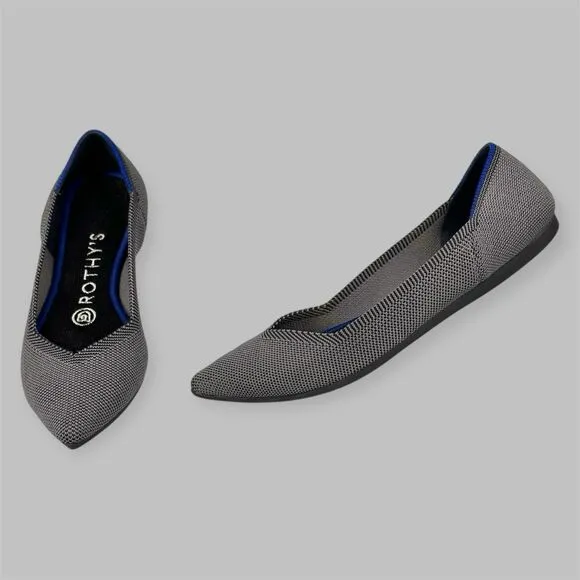 Rothy’s Shoes Women’s Size 7 The Point Grey Birdseye Ballet Slip On Flats