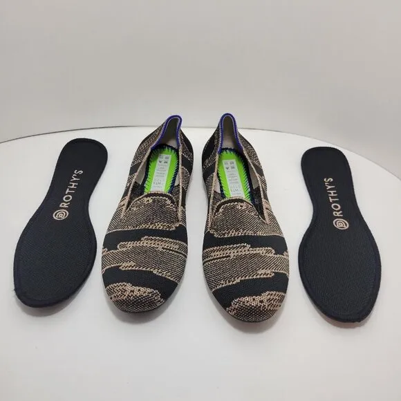 Rothy’s The Flat Golden Shimmer Rounded Toe Slip On Flat Shoes Women's Size 7.5