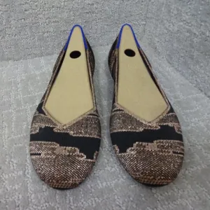Rothy’s The Flat Golden Shimmer Rounded Toe Slip On Flat Shoes Women's Size 7.5